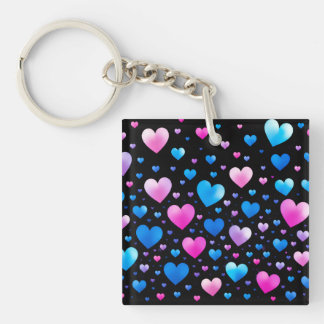 Porte-clés Pink & Blue Glowing Hearts