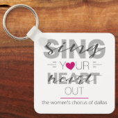 Porte-clés Pink Chantez votre coeur Porte - clé (Recto)