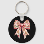 Porte-clés Pink Christmas Bow Coquette Xmas Gingbread Femmes (Recto)