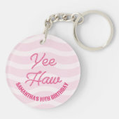 Porte-clés Pink Cowgirl Rodeo Birthday  (Dos)