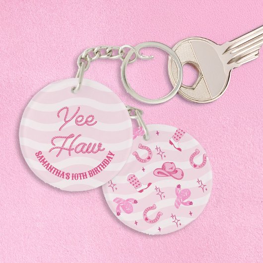 Porte-clés Pink Cowgirl Rodeo Birthday 