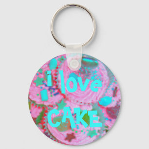 Porte-clés Pink Cupcakes 'i love CAKE' keychain