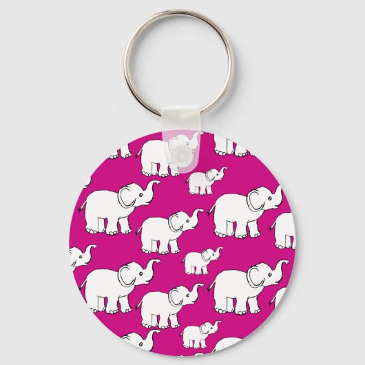 Porte-clés Pink Cute Animal Pattern Cartoon Elephant Pattern (Recto)