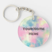 Porte-clés Pink Dreams Girly Cotton Candy Customisé (Devant)