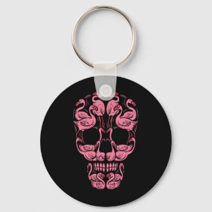 Porte-clés Pink Flamingo Skull Breast Cancer Awareness Hallow