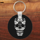 Porte-clés Pink Flamingo Skull Breast Cancer Awareness Hallow (Recto)