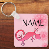 Porte-clés Pink Gecko Custom Name porte - clé - Ajouter votre (Recto)
