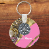 Porte-clés Pink & gold bling (Recto)