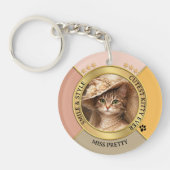 Porte-clés Pink Gorgeous Chic Cat Photo  (Devant)