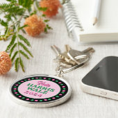 Porte-clés Pink Green Clover 2024 Vote Harris Walz (Côté)