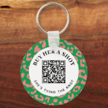 Porte-clés Pink Green Leopard Bachelorette Parti QR Paiement<br><div class="desc">Une façon beaucoup plus sûre de laisser des étrangers, des amis ou de la famille acheter la mariée à boire sur sa nuit de bachelorette, ce porte - clé mignon présente du texte modifiable et un code QR scannable mis en place avec une option de paiement sur mesure. Un cadre...</div>
