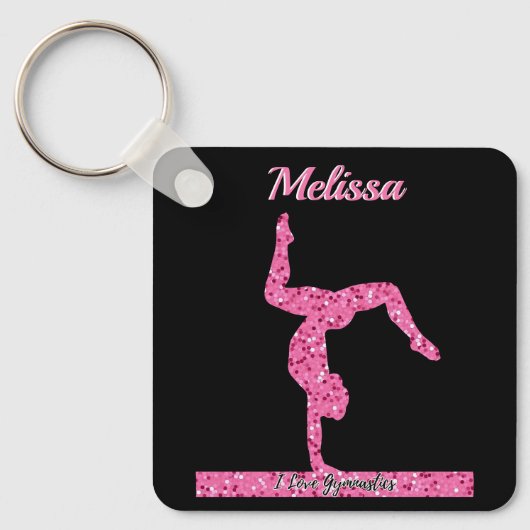 Porte-clés Pink Gymnastique Fille Éperche Balancier (Recto)