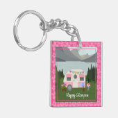 Porte-clés Pink Happy Glamper Campers Porte - clé acrylique (Devant gauche)