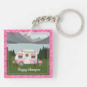 Porte-clés Pink Happy Glamper Campers Porte - clé acrylique (Dos)