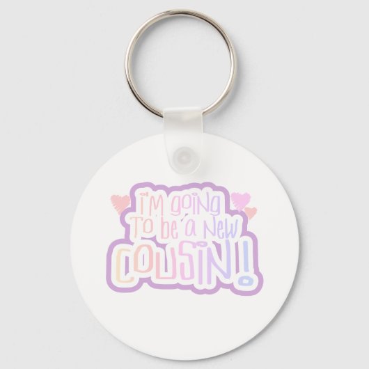 Porte-clés Pink Je vais être un Cousin (Recto)