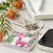 Porte-clés Pink Joyeux Lama souriant (Devant Droit)