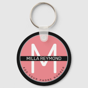 Porte-clés pink keychain with name