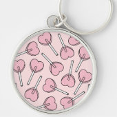 Porte-clés Pink Lollipops, Heart Lollipops, Lollipop Pattern (Devant)
