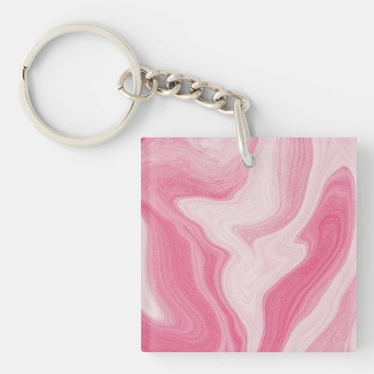 Porte-clés Pink Marble Swirl Pattern – Aesthetic Abstract (Devant)