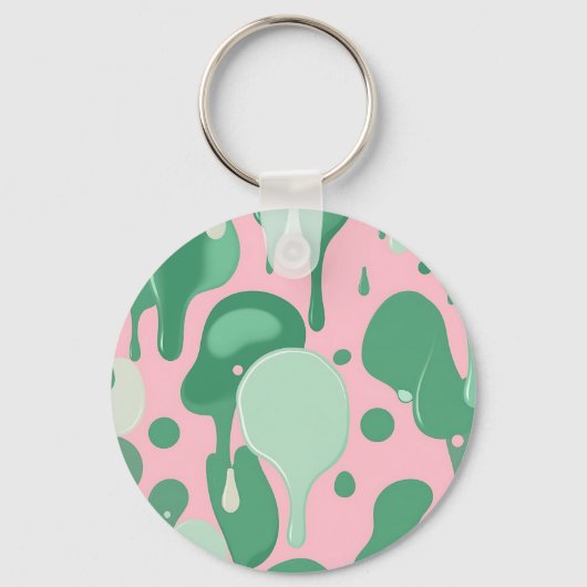Porte-clés Pink Mint Green Melting Drip Pattern Abstract  (Recto)