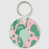 Porte-clés Pink Mint Green Melting Drip Pattern Abstract  (Verso)