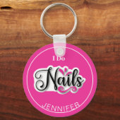 Porte-clés Pink Modern I Do Nails Nail Technicien Porte - clé (Recto)