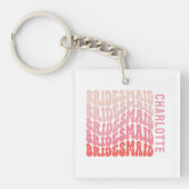 Porte-clés Pink moderne girly rétro 60's simple demoiselle (Devant)