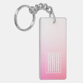 Porte-clés Pink Ombre Gradation et vos initiales (Devant gauche)