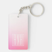 Porte-clés Pink Ombre Gradation et vos initiales (Dos)