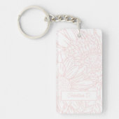 Porte-clés Pink on White Chrysanthemums with Photo (Devant)