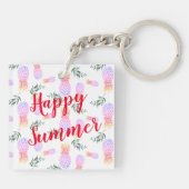 PORTE-CLÉS PINK & ORANGE PINEAPPLE HEUREUX ÉTÉ (Dos)