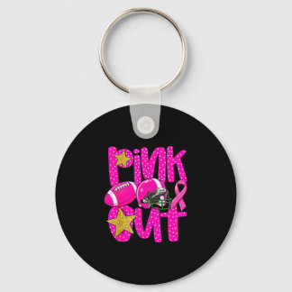 Porte-clés Pink out football pink ribbon breast cancer