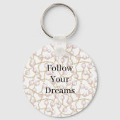 Porte-clés Pink Pearls Gold Chain Birthday (Recto)