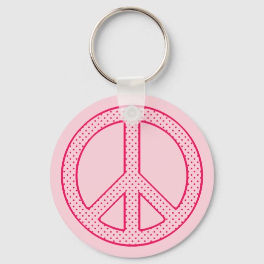 Porte-clés Pink Polka Dot Peace (Recto)