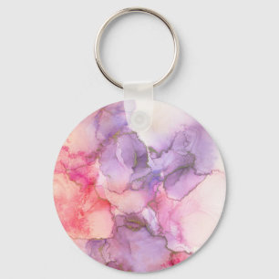 Porte-clés Pink & Purple Watercolor Abstract