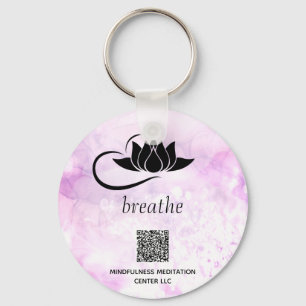 Porte-clés *~* Pink QR - BREATHE Lotus Branding SWAQ