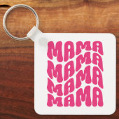 Porte-clés Pink Retro Super Mama Mère Mère Fête Maman (Recto)