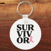 Porte-clés Pink Ribbon Guerrier du sein Sensibilisation au ca (Recto)