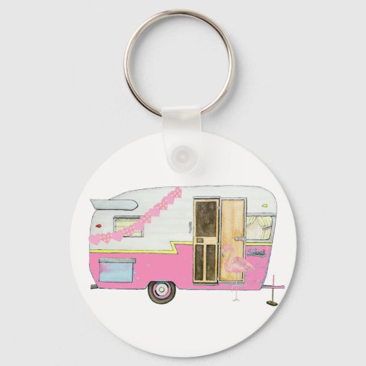 Porte-clés Pink She Shed Vintage Trailer (Recto)