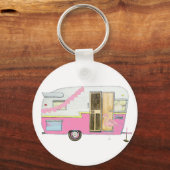 Porte-clés Pink She Shed Vintage Trailer (Recto)