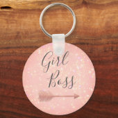 Porte-clés "Pink Shimmery Girl Boss (Recto)