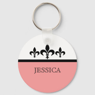 Porte-clés Pink Swanky Fleur De Lis Keychain