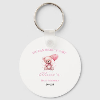 Porte-clés Pink Teddy Bear Baby Shower