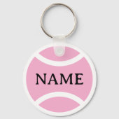 Porte-clés Pink tennis ball keychain with custom name (Recto)