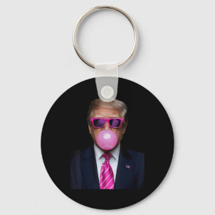Porte-clés Pink Trump Bubble Gum Gift 2024 Vote Président Fun