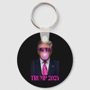 Porte-clés Pink Trumpbulble Gum 2024 Vote Président Funny Cut
