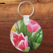 Porte-clés Pink Tulips, Floral Spring Bouquet, Flowers (Recto)