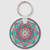 Porte-clés Pink & Turquoise Boho Mandala (Verso)