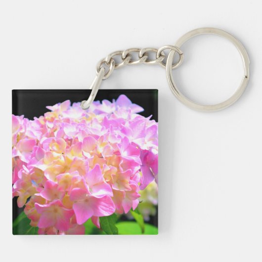 Porte-clés Pink violet orange hydrangée comme meilleure tante (Dos)