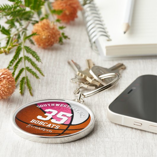 Porte-clés pink white team (Côté)